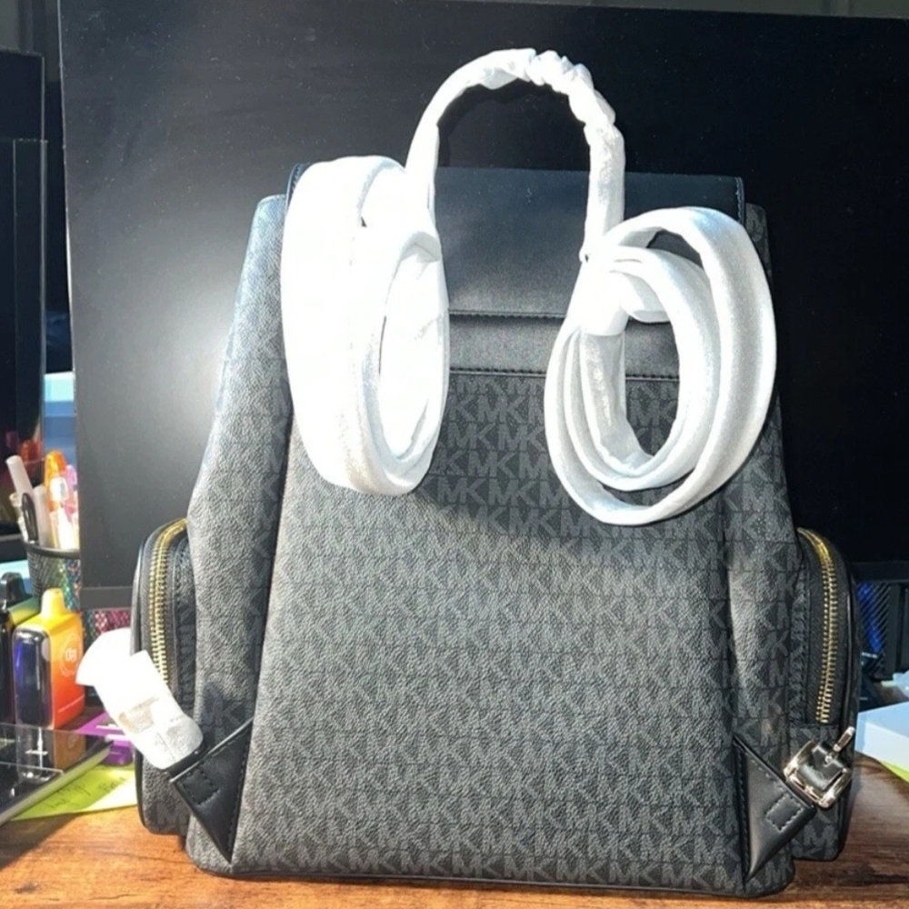 Black Backpack with Gold Accents - Picture 3 of 5